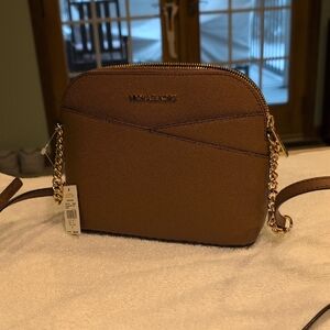 Michael Kors Tan Crossbody Bag with Gold Chain